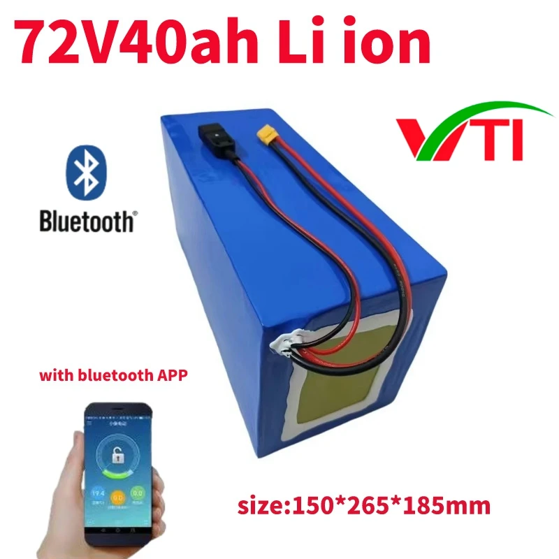 

72v 40Ah li-ion Rechargeable lithium ion battery pack bluetooth BMS for 5000W 8000W 10KW 15KW electric snowmobile tractor motor