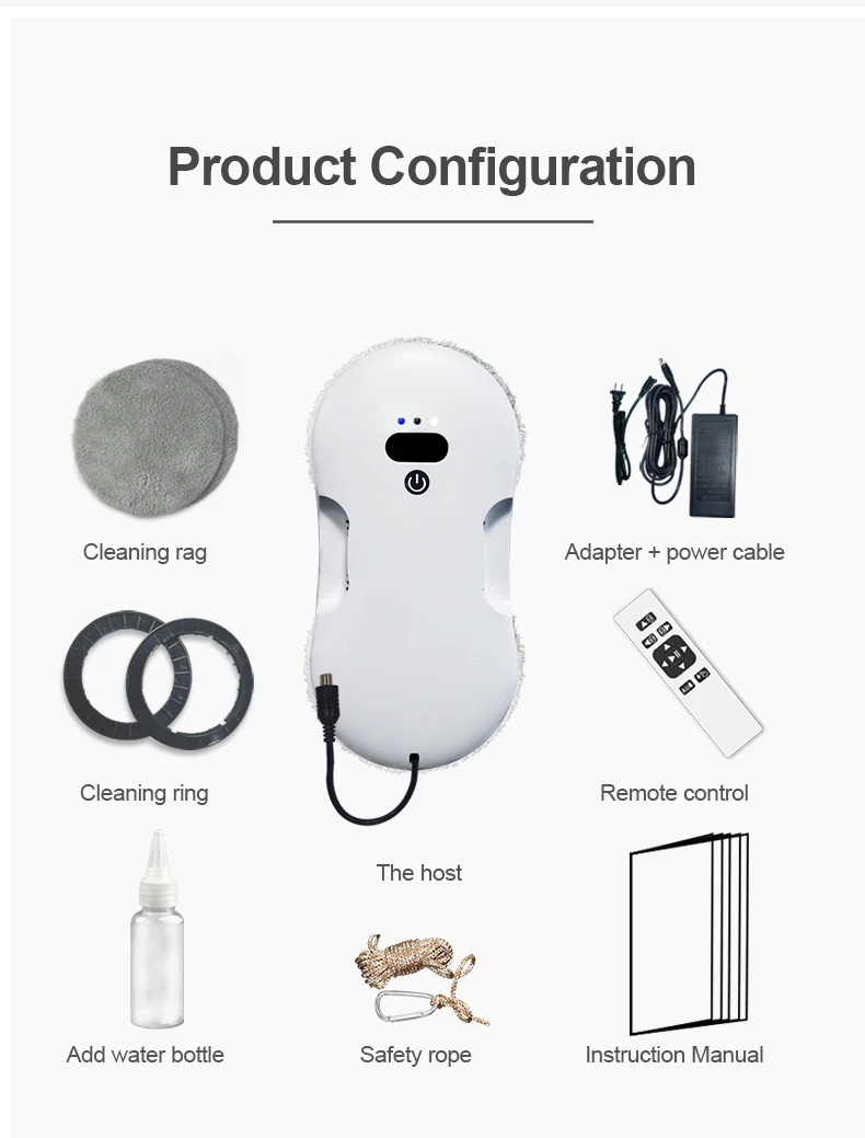 효율적인 원형 이중 워터 제트 창문 클리너, 비용 절감, 안전 자동 낙하 방지, 효율적인 창문 클리너