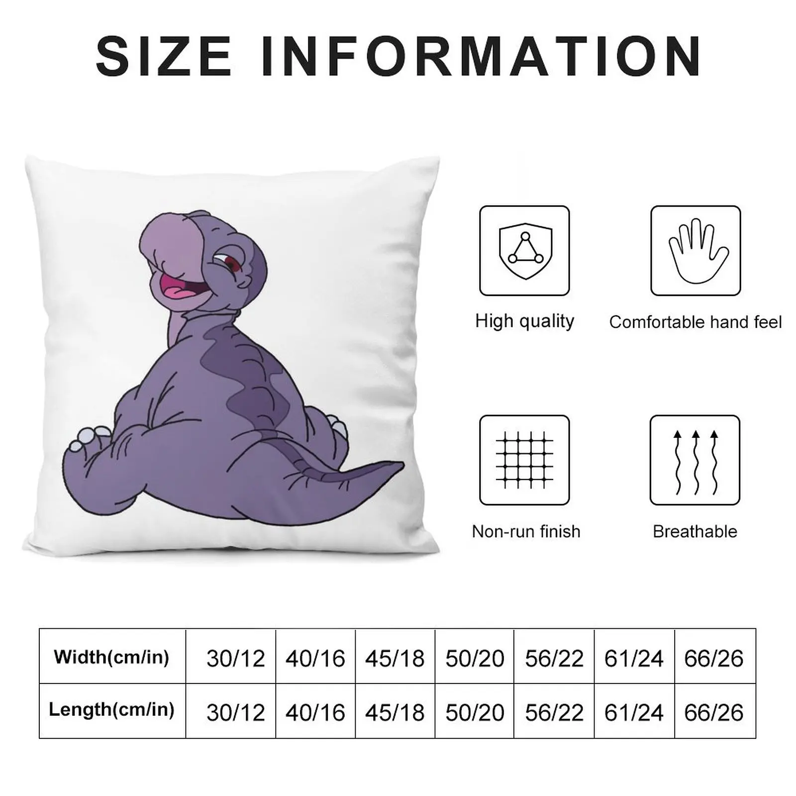 Bébé Littlefoot Land Before Time Throw Oreiller, Articles de décoration de chambre, Heart de canapé de luxe