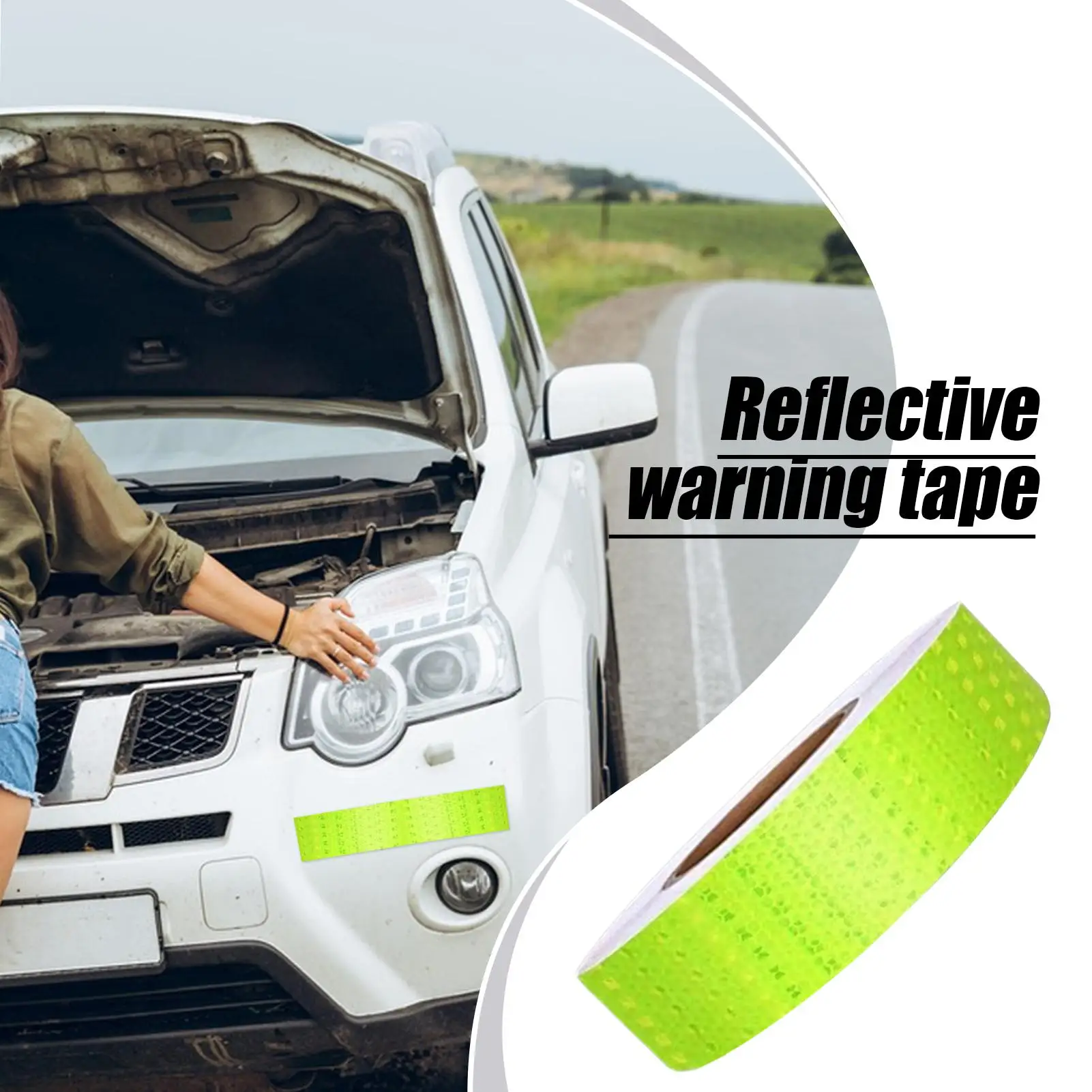 Reflective Tape For Trailers Nighttime Warning Sticker 2 Inches X 33 Feet Water-resistant Fluorescent Adhesive Safety Warning