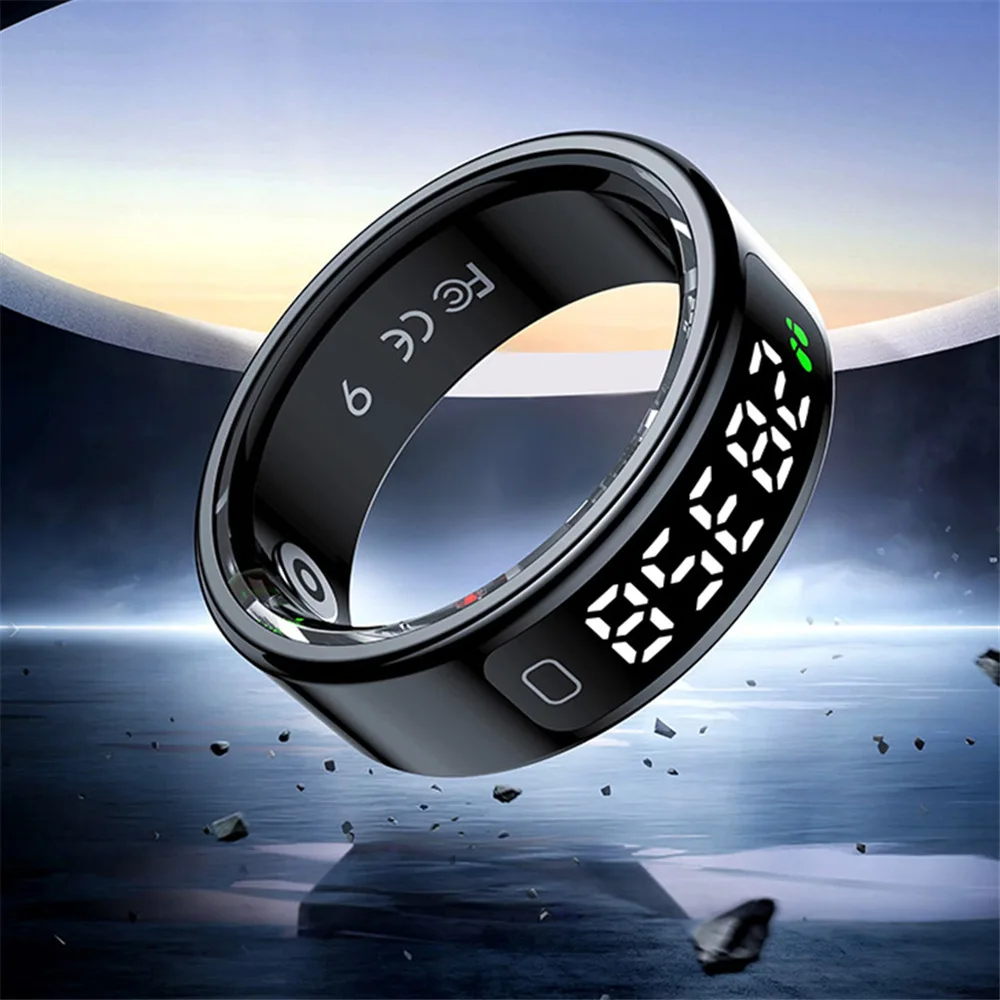 

R11C Smart Ring with Display, 24/7 Heart Rate Monitoring, Sleep Tracker & Step Counter, Waterproof