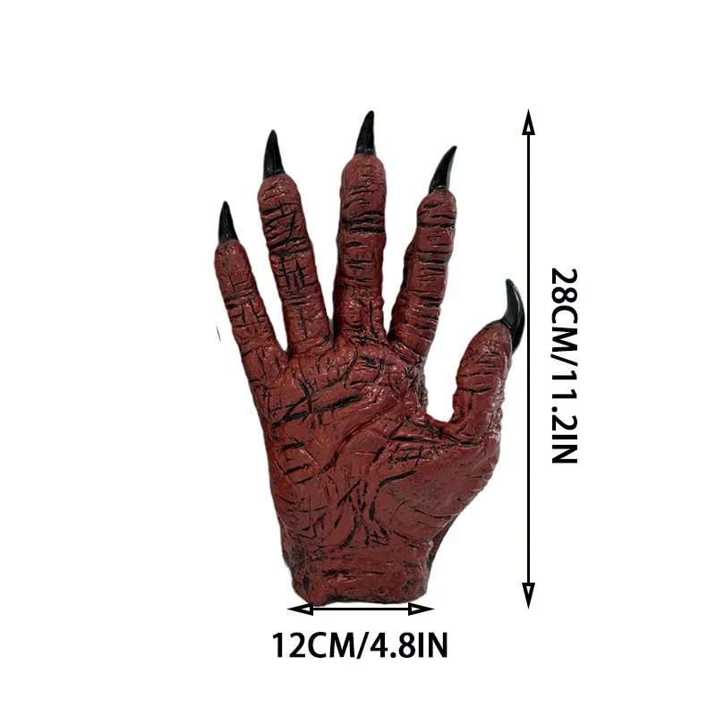 Scary Halloween Face Mask Cosplay Gloves Red Devil Demon Funny Masquerade Party Props for Costume Events Carnival Celebration