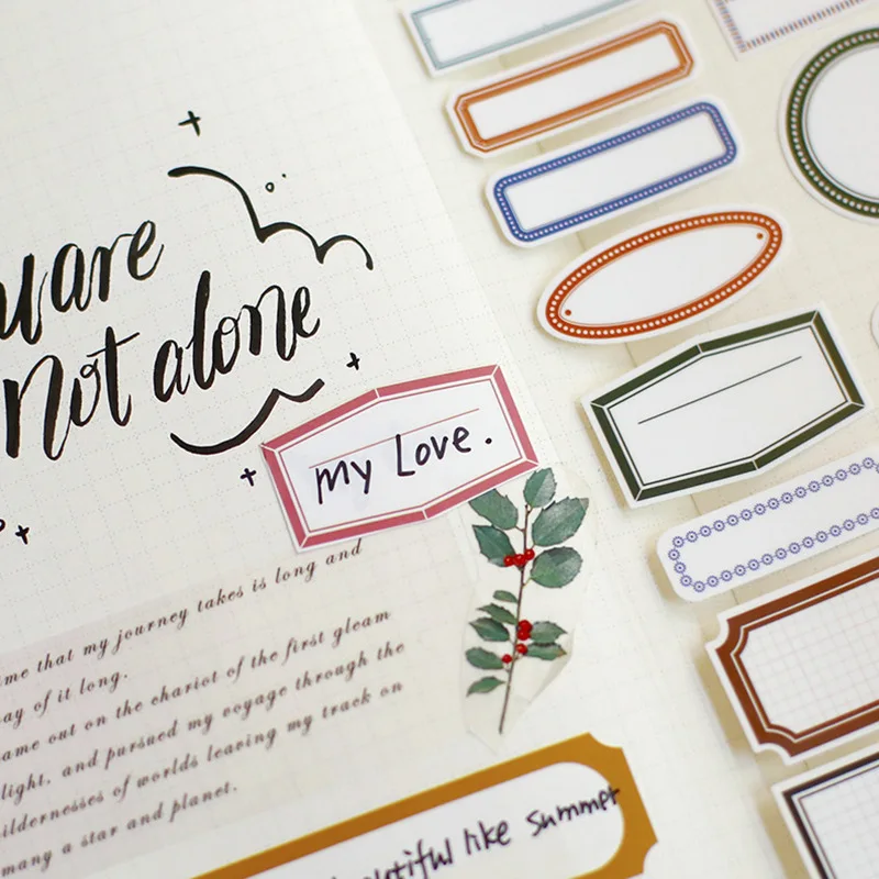 129pcs Blank Frame Label Stickers DIY Classfication Marks Waterproof Food Storage Bottles Tags Envelopes Sealing Gift Packing