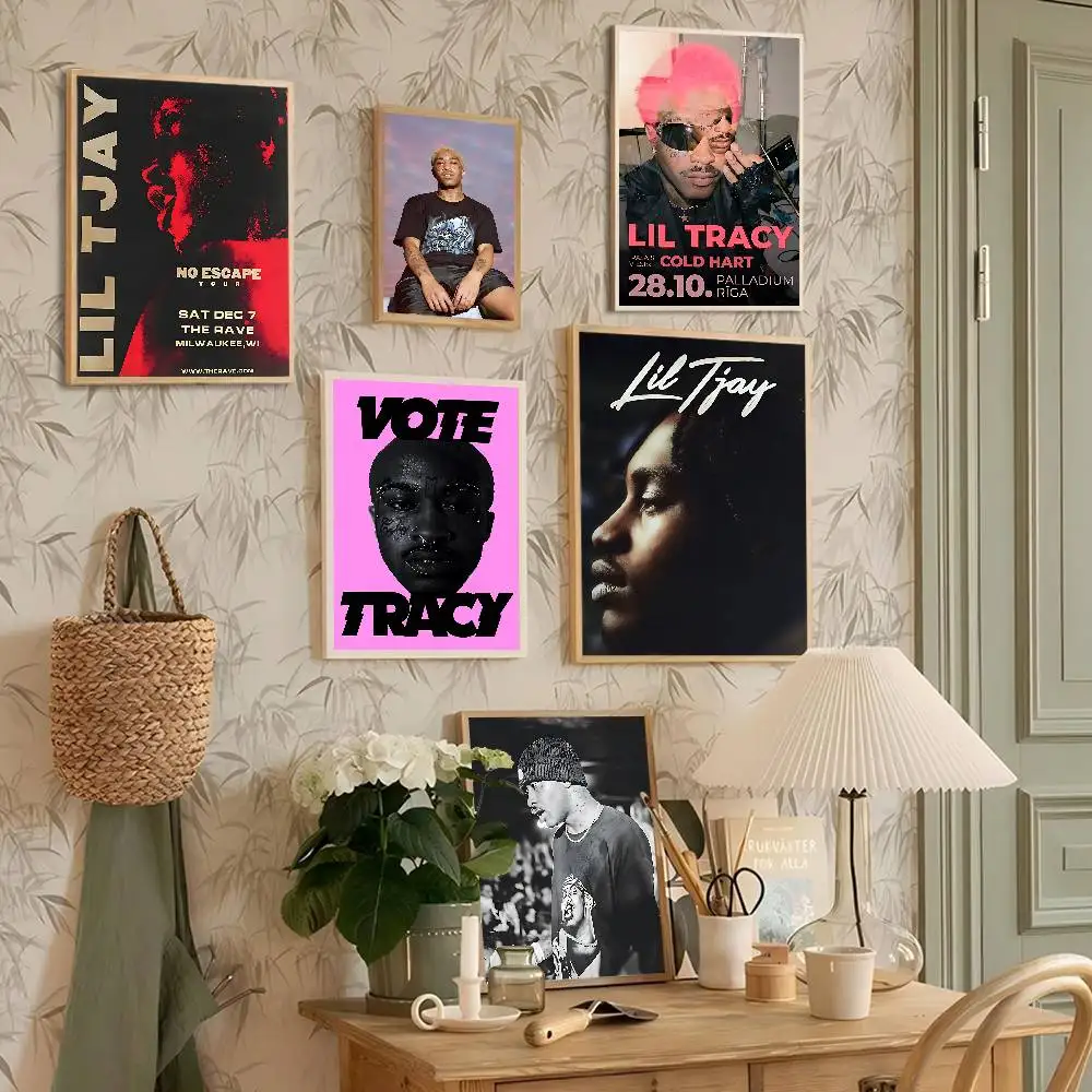 المغني الشعبي L-lil T-tracy الكلاسيكية خمر الملصقات ورق أبيض يطبع الملصقات الفنية Kawaii غرفة ديكور #1