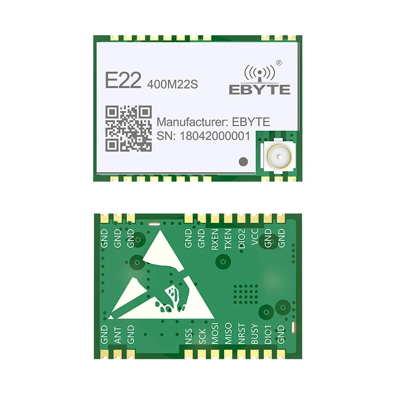 SX1268 nuevo Lora Spread Spectrum E22-400M22S 32M alta precisión TCXO 433MHz transceptor de larga distancia módulo SMD inalámbrico