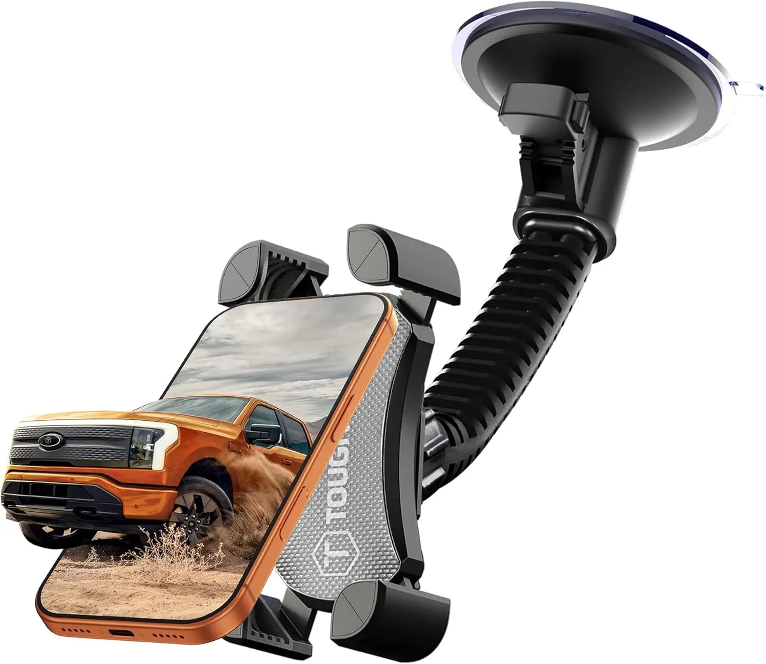 

Мобильное крепление на лобовое стекло Mammoth, двухуровневый кронштейн на гибкой стойке, 360° ° Вращение, расширяемая ручка-когти, быстросъемное устройство