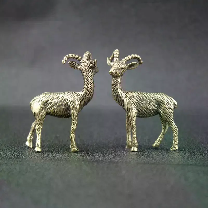 1 قطعة مكتب المنزل سطح المكتب الديكور النحاس الرجعية الماعز المعادن الإبداعية الحرف اليدوية زخرفة المنمنمات الشاي تماثيل الحيوانات الأليفة