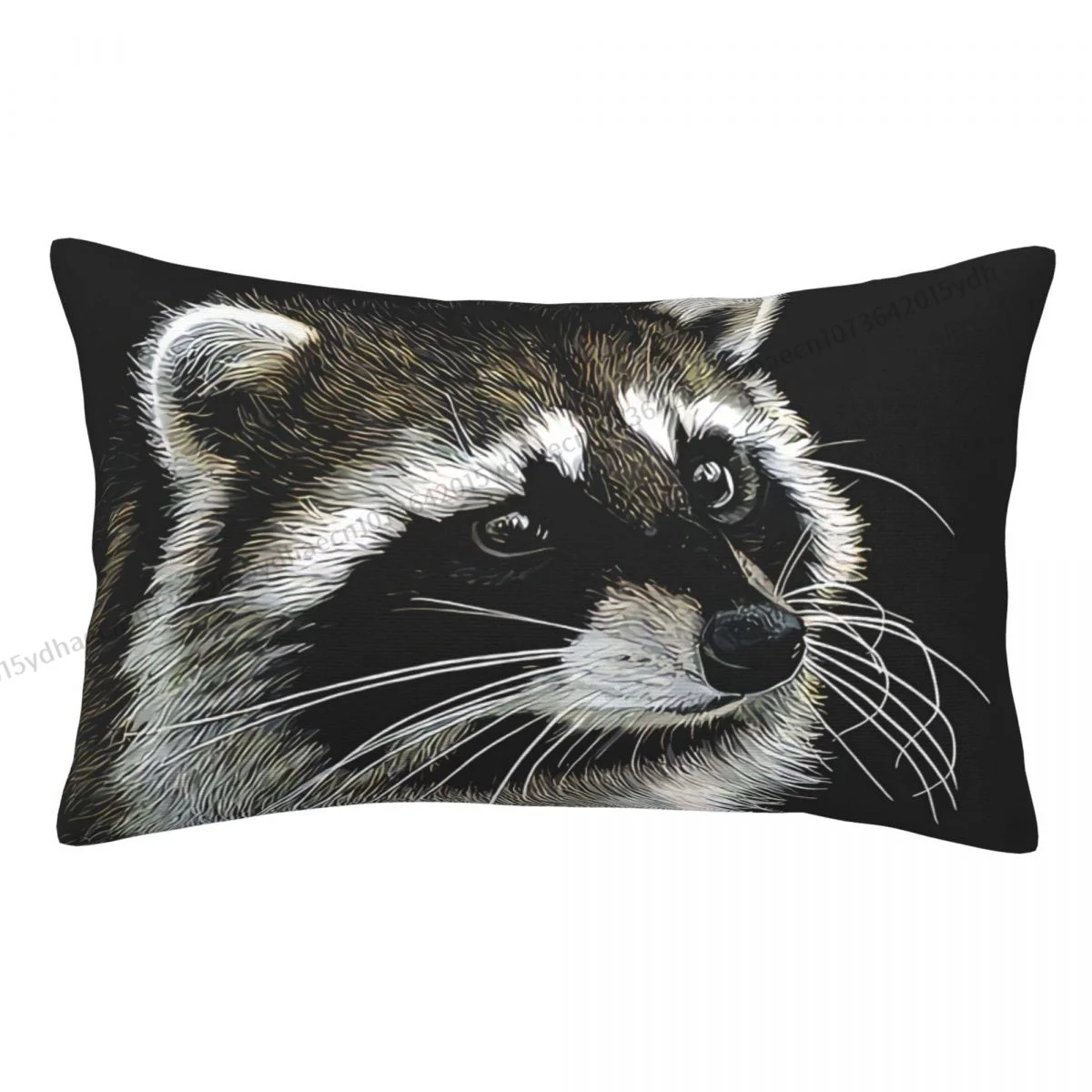 Face Printed Pillow Case Raccoon Backpack Cushions Covers Kawaii Chair Decor Pillowcase