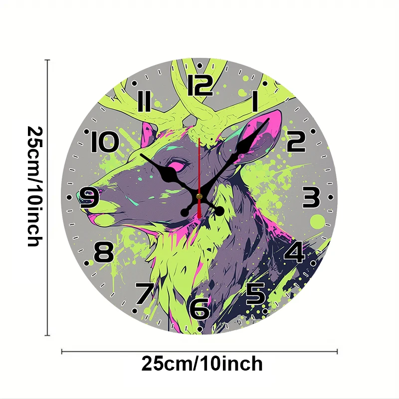 ساعة حائط معلقة خشبية مستديرة صامتة من Pixel Elk، مناسبة لغرفة المعيشة والمكتب وغرفة الدراسة وغرفة النوم والديكور المنزلي