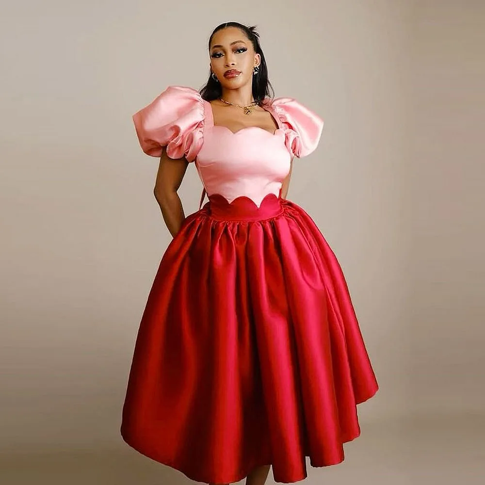 

2025 Pink Bows Short Prom Dresses with Big Bow Black Girls Formal Party Dresses Custom Made Event Gown Aso Ebi Birthday Dress