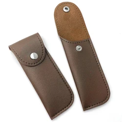 1piece PU Leather Material Folding Knife Pliers Small Straight Knives Sheath Scabbard With Buckle Leather Case Pouch Storage Bag