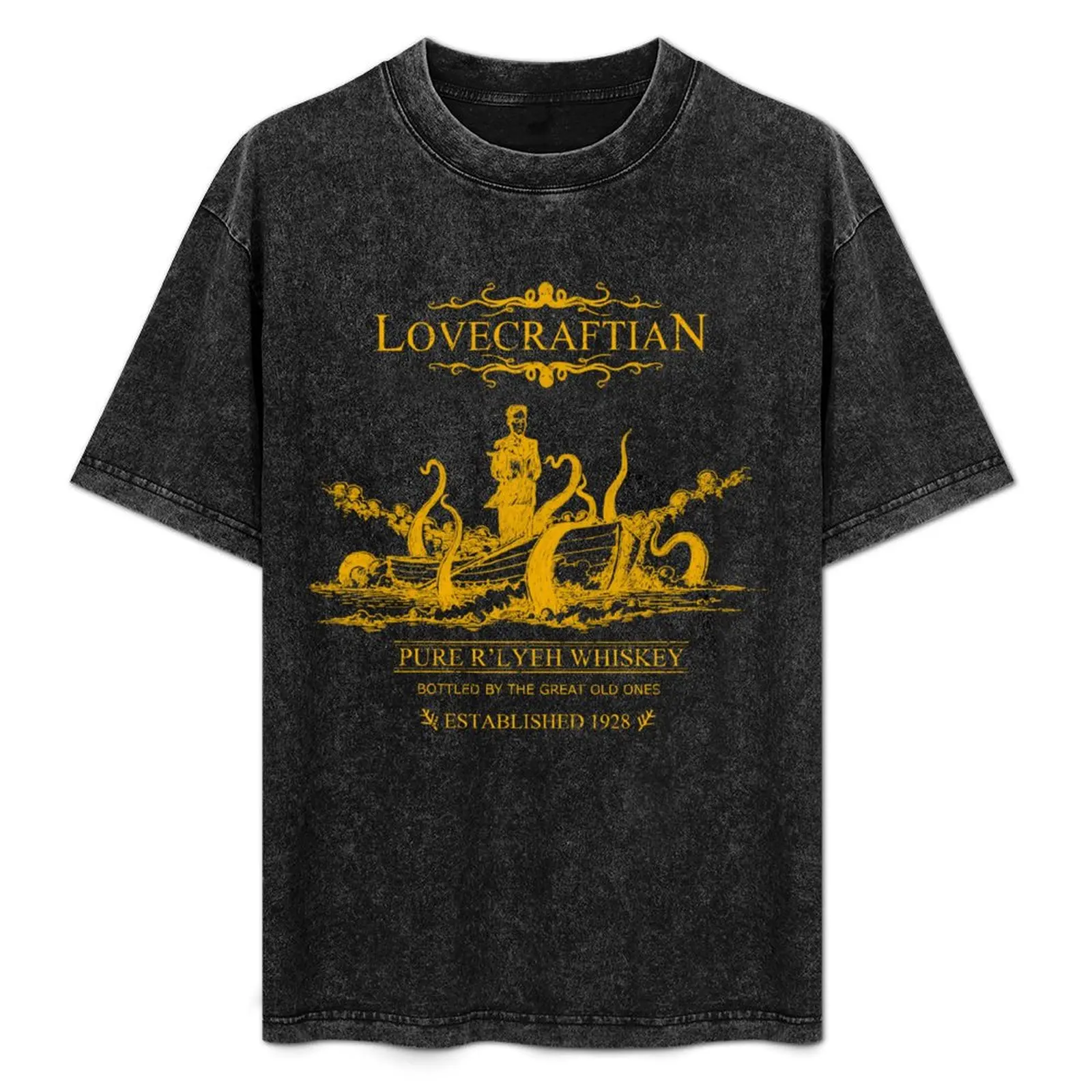 

Lovecraftian - R'lyeh Whiskey Gold Label T-Shirt vintage graphic tee Louboutins luxury designer Luxury man mens plain t shirts