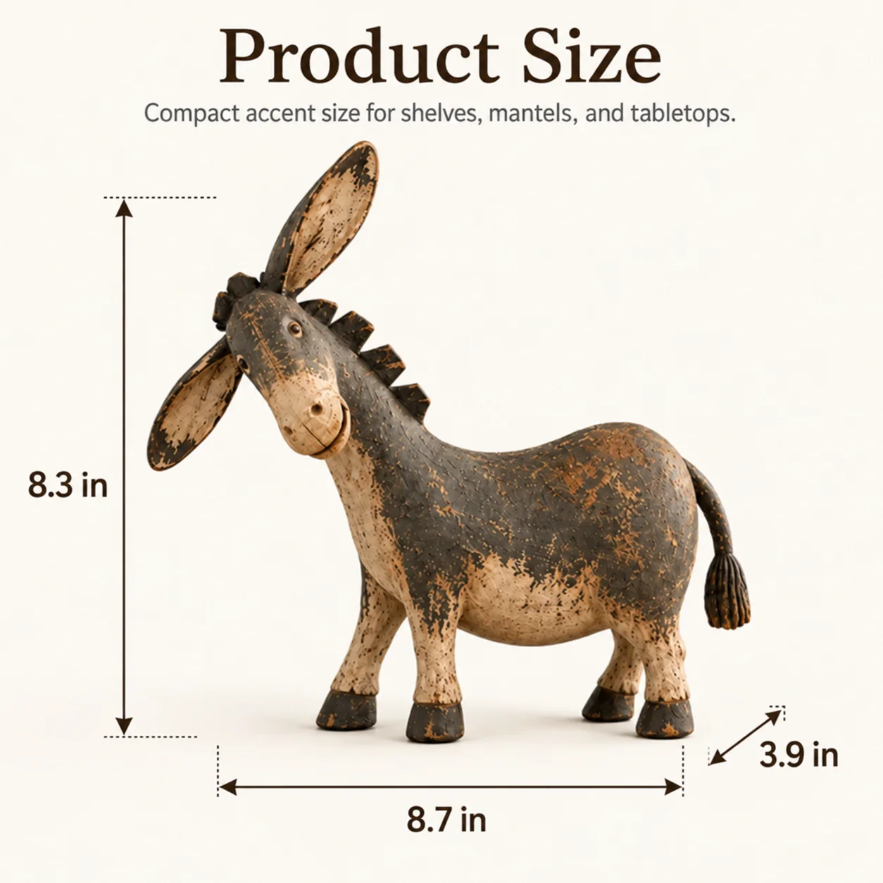 Donkey Figurine Rustic Animal Figurine Resin Donkey Figurine Compact Vintage Animal Statue For Entryway Table Outdoor Yard