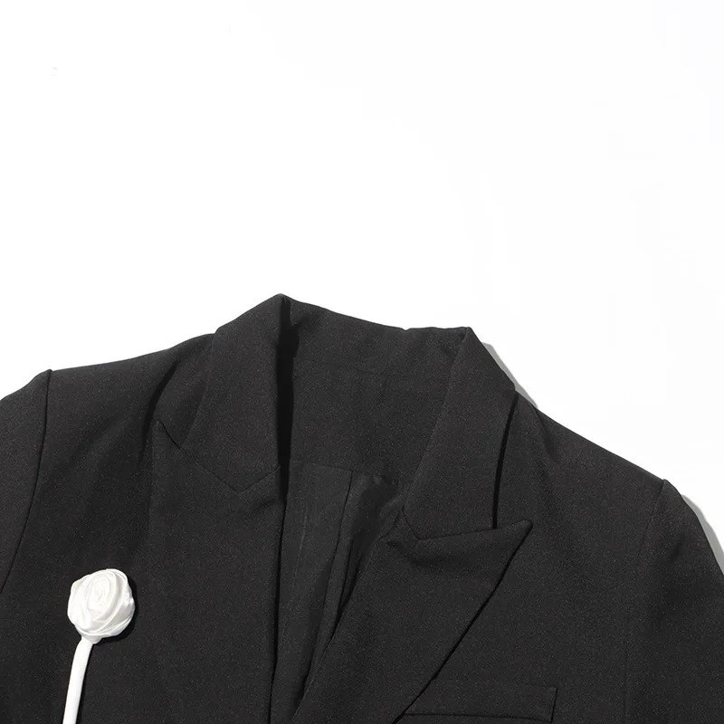 Zoci feminino blazer calças ternos moda sênior sentido flor emenda magro manga longa terno fino casaco senhora do escritório 2025 primavera novo