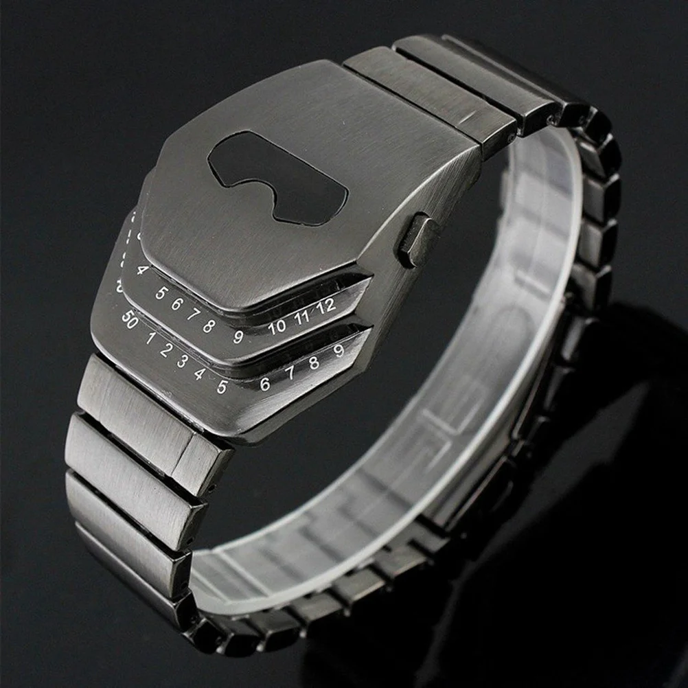 

Men Stainless Steel Black Snake Head Blue LED Watch Fashion Cool Quartz Movement Daily Waterproof Accurate Time