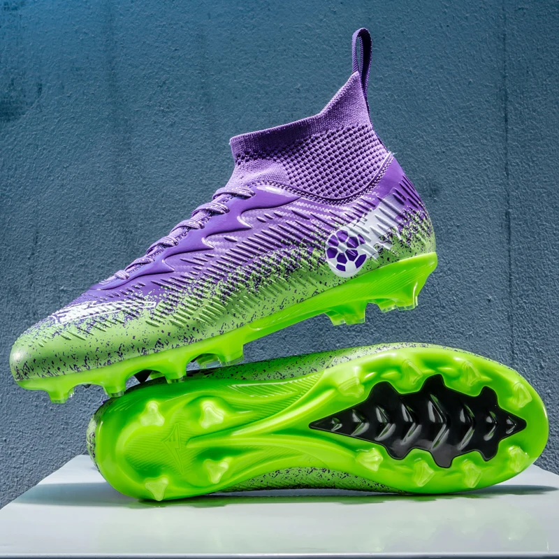 

Men Women Football Sneakers High-top Non-Slip Grass Soccer Boots Breathable Futsal Training Shoes Outdoor FG Ankle Soccer Cleats