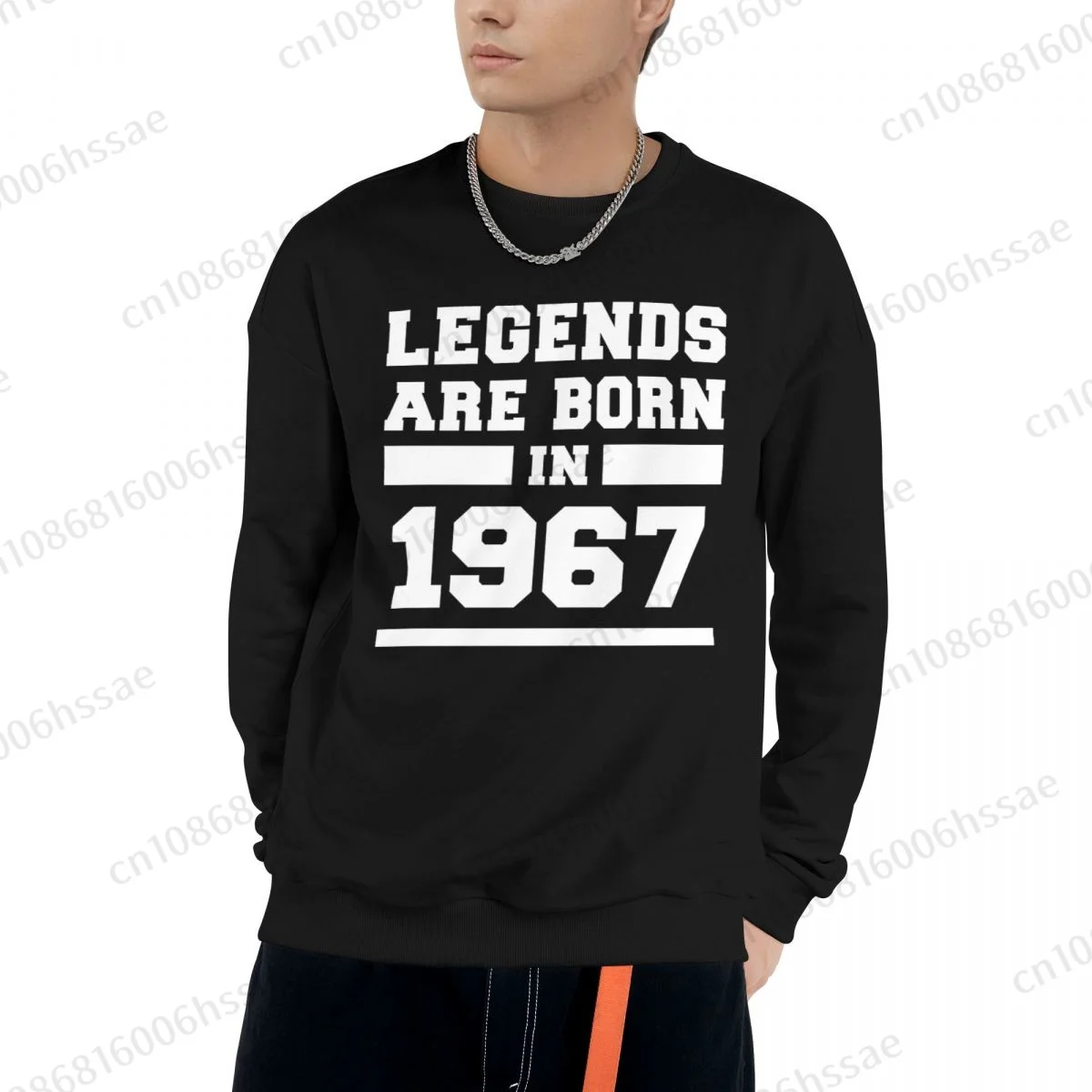 Legends Are Born In 1967 Birthday Gift Men Woman Fall Winter Sweatshirt Round Neck Long Sleeve Length Casual Top