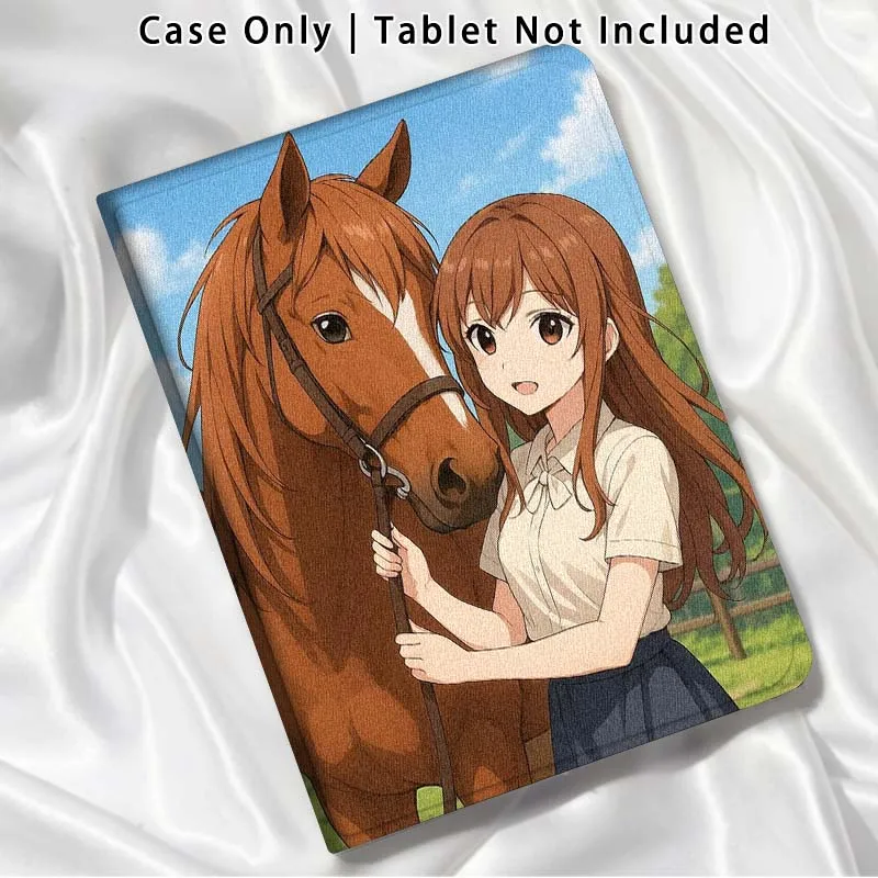 Anime Girl Horse For Xiaomi Poco Redmi Pad 2 4 5 6 6S 7 7S SE Pro Ultra Max 14 11 8.8 11.2 12.5 Inch Tablet Case