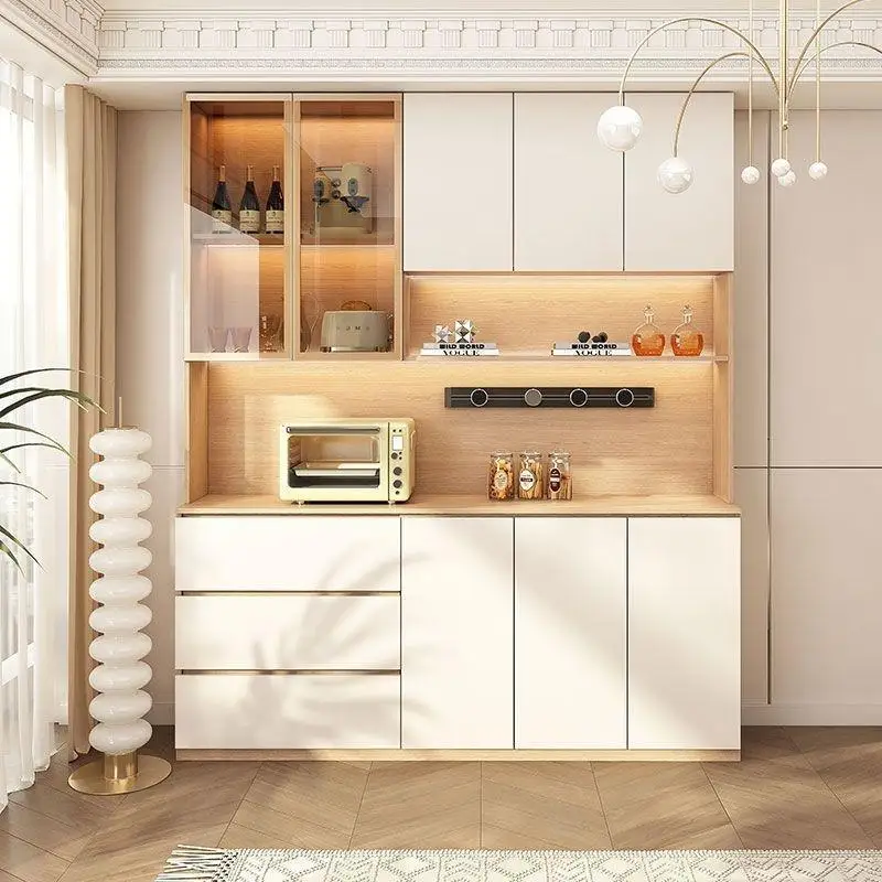 

Luxury Sideboards Cabinet with 3 Drawers and 6 Doors Household Kitchen Storage Cabinet Buffet Simple Living Room Wine Cabinet