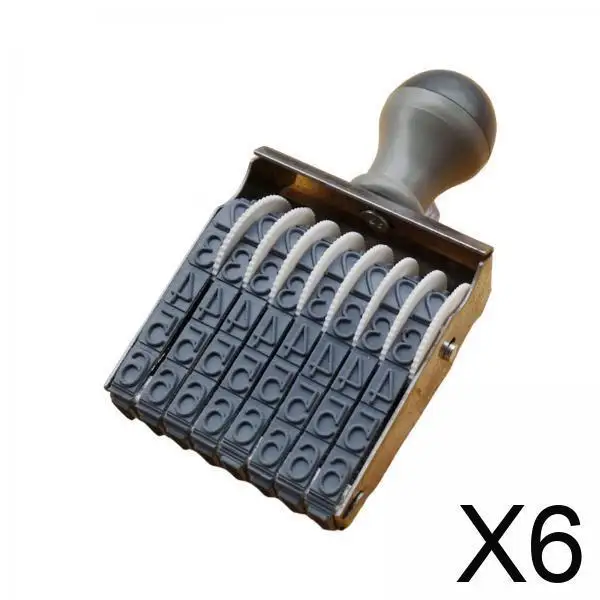 

6x Numbering Stamp Digit Stamp 8 Digits Number Seal Digital Vintage Number Stamp