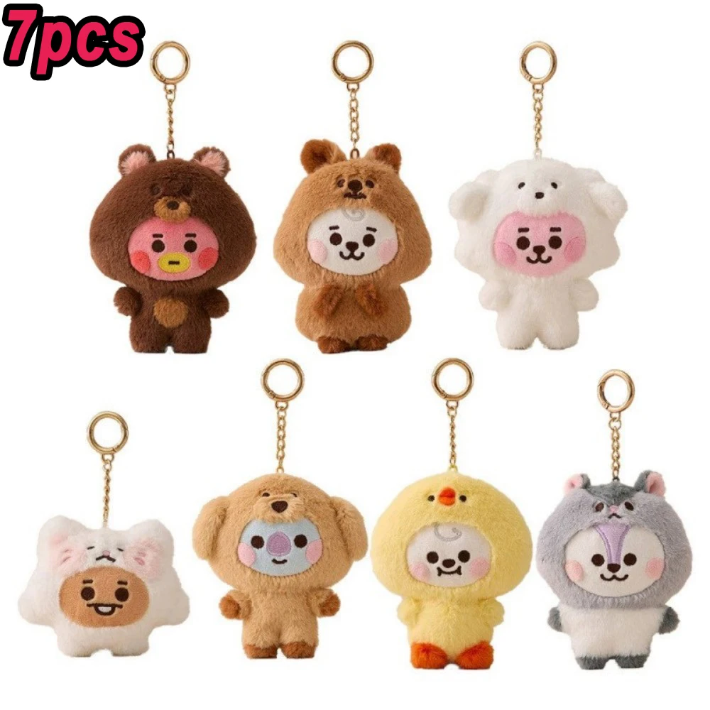 *BT21 Koya Chimmy Mang cute kawaii cartoon plush toy keychain high-value creative anime character peripheral keychain decoration view 3