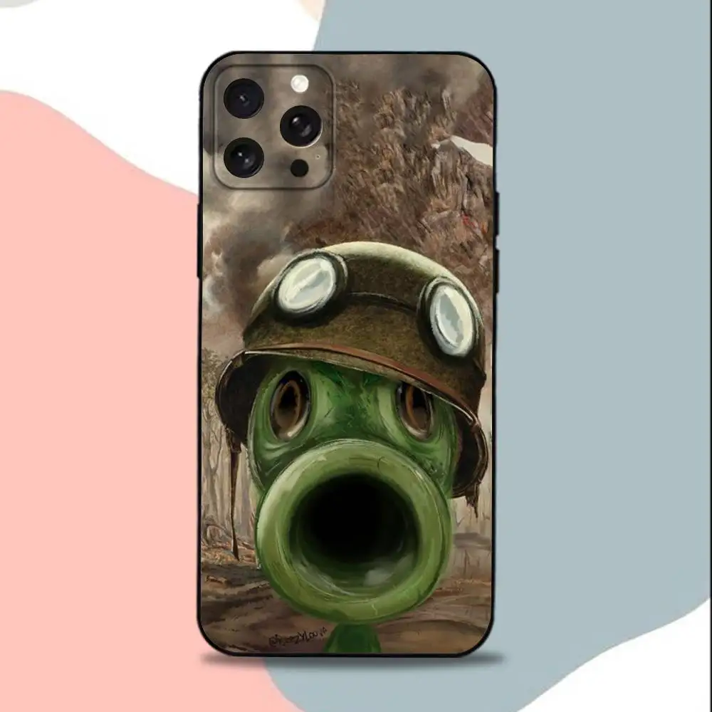 حافظة هاتف P-Plants vs Game Zombies-ES لهاتف iPhone 15,13,16,12,11,17,14,Plus,Pro,Max,XS,XR,X,SE,Mini,Soft غطاء أسود من السيليكون #2