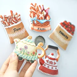 1pc, Baguette Fridge Magnets Tomato Bread Tea Fridge Magnets Fridge Sticker,Colorful Home Kitchen Decor Holiday Gift