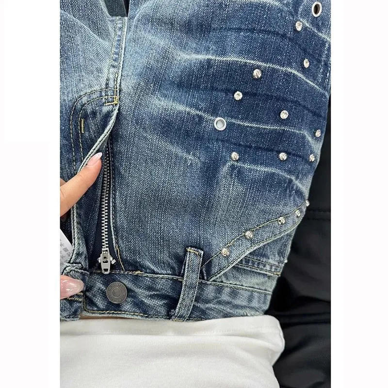 Chic Fashion Lady High Waist Jeans Pants Girls Casual Wide Leg Denim Trousers Female Retro Korean Designer Loose Pants