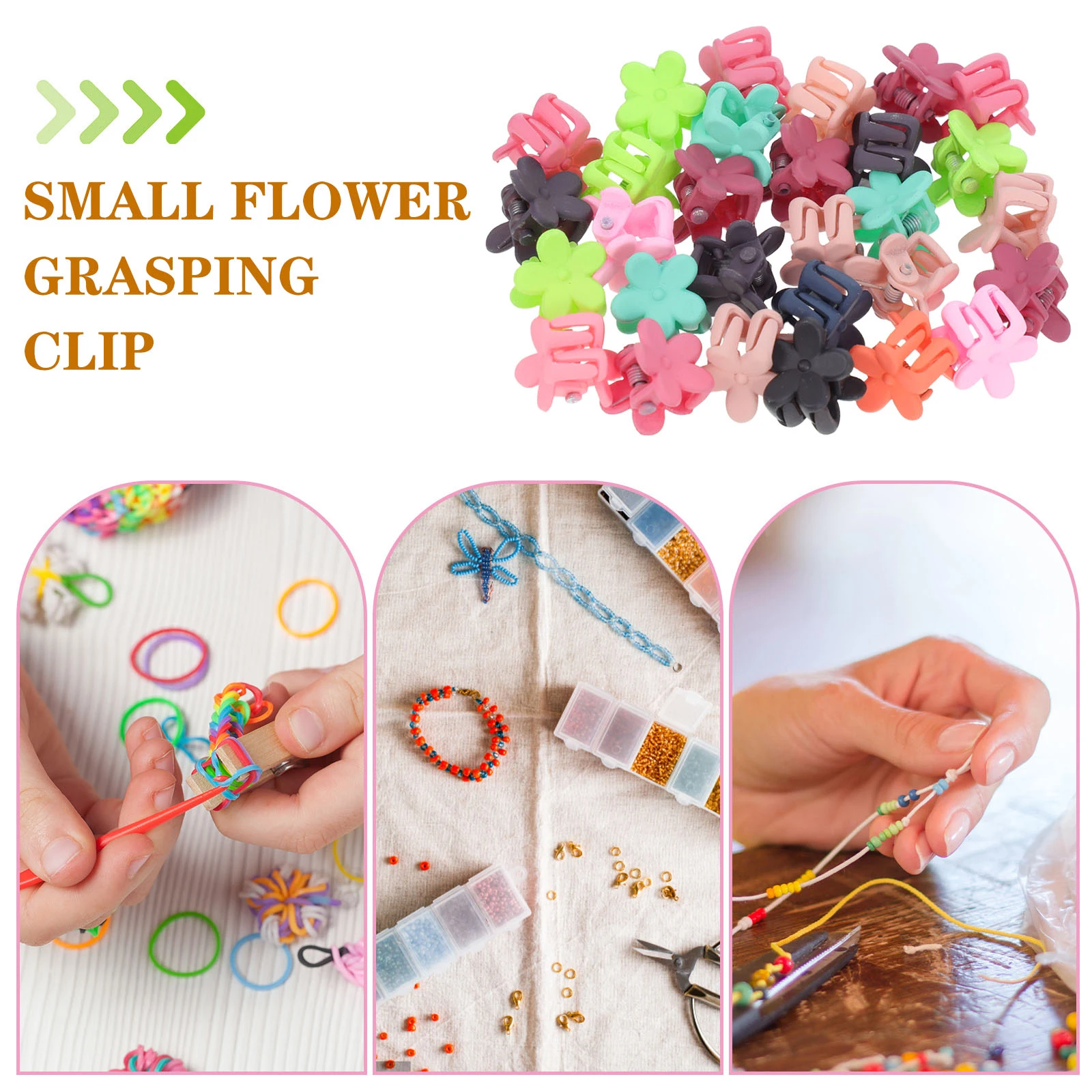 

30pcs Mini Hair Claws Colorful Flower Shape Kids Hairpins Baby Girl Accessories Design Christmas for Little