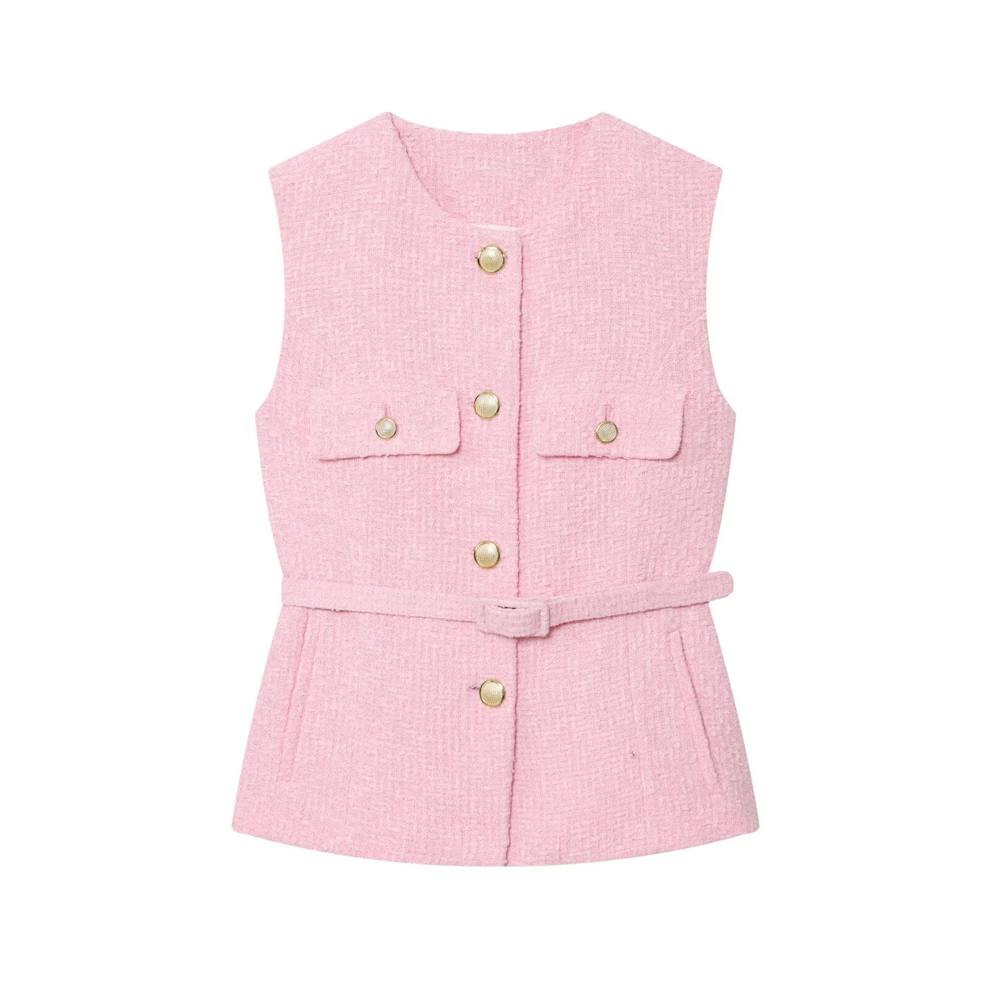 

Женская куртка без рукавов, топ 2025, новый стиль, женская куртка без рукавов с поясом на талии