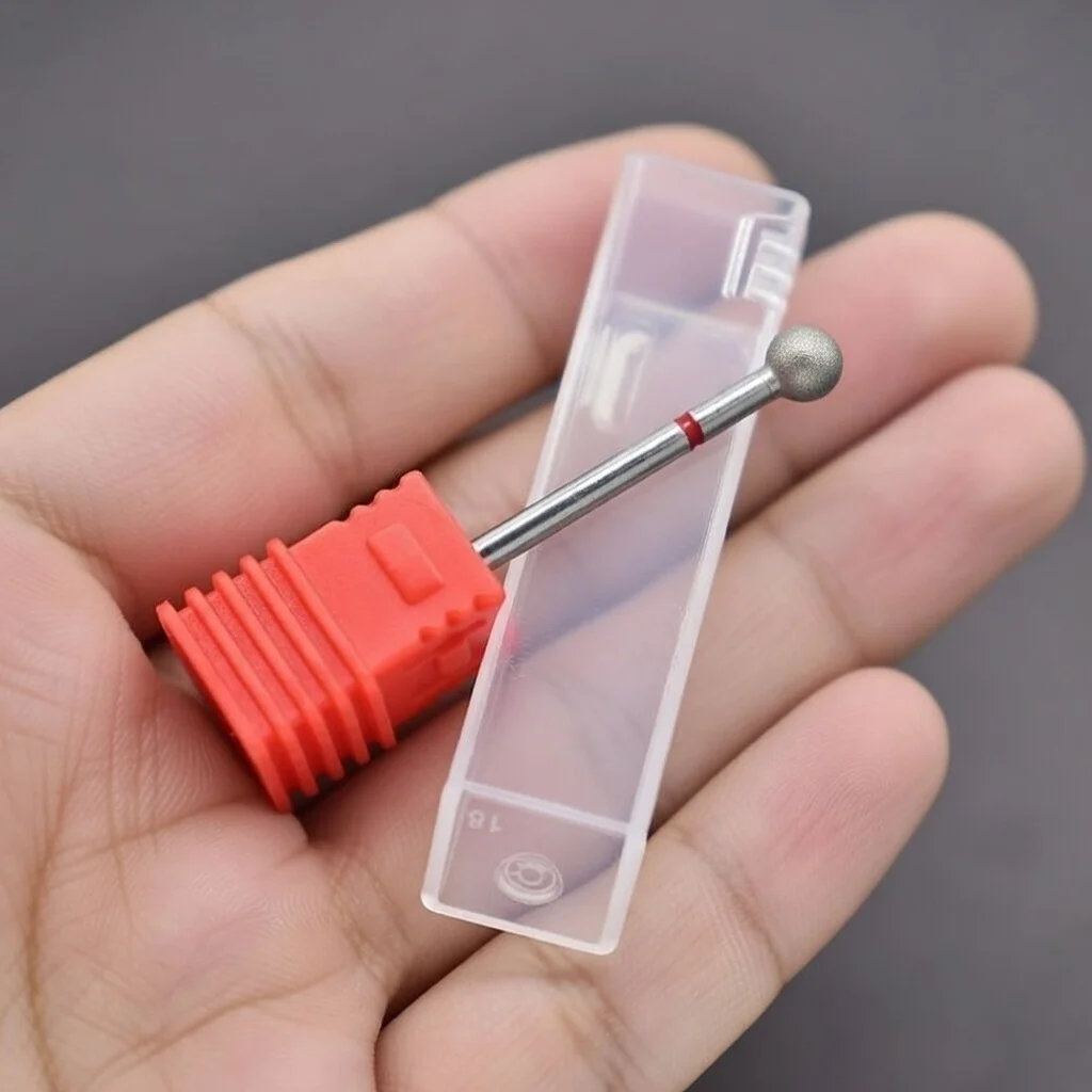 5.0mm Red Ball Nail Drill Bits Best Diamond Burrs Grinding Bits Accesories for Gel Nail Polish Manicure Nails Art Tool Polishing