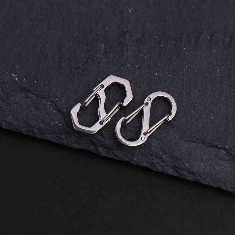 1 قطعة خطاطيف قافلة للسرقة للتخييم في الهواء الطلق على ظهره مشبك S-نوع حلقة تسلق معدنية مزدوجة السنانير قفل سلسلة المفاتيح الصغيرة #4