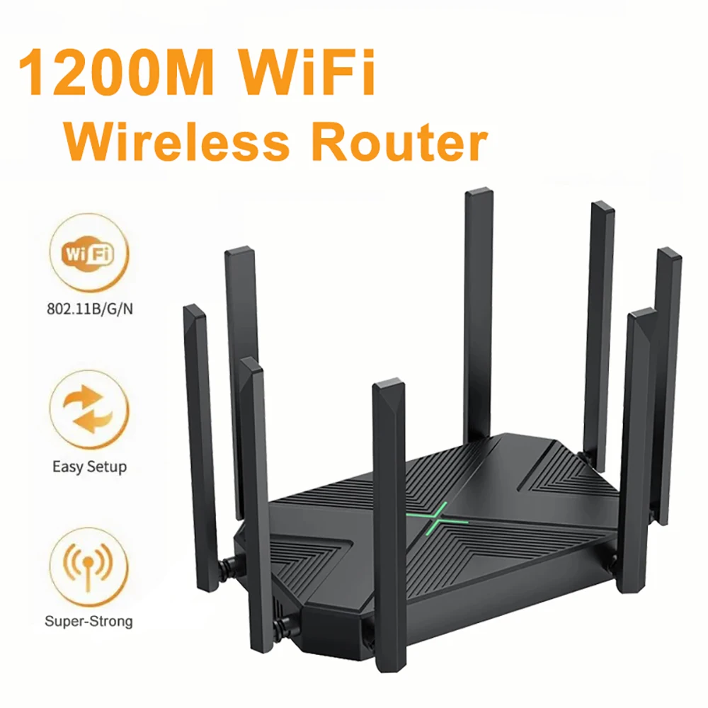 1200Mbps Router Gigabit Wireless Router Signal Booster Amplifier 2.4G 5GHz Network Repeater 8*5dbi Antennas Routers Repeator