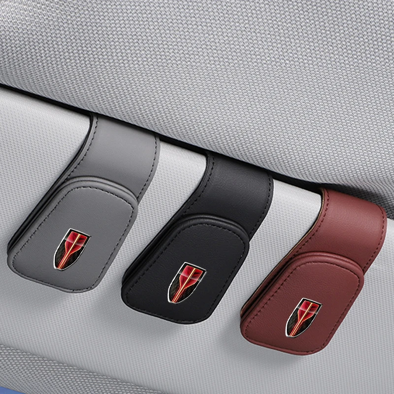 

Car Visor Glasses Holder Leather Metal Sunglasses Organiser For Hongqi HS5 H5 H9 E-QH5 HS7 E-HS9 H7 E-HS3