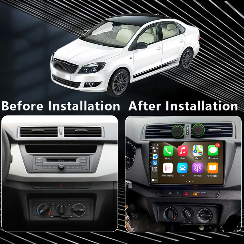 For Skoda Fabia 3 III 2015-2019 Android 16 Car Video Multimedia Player Carplay DSP Stereo GPS Navigation stereo BT