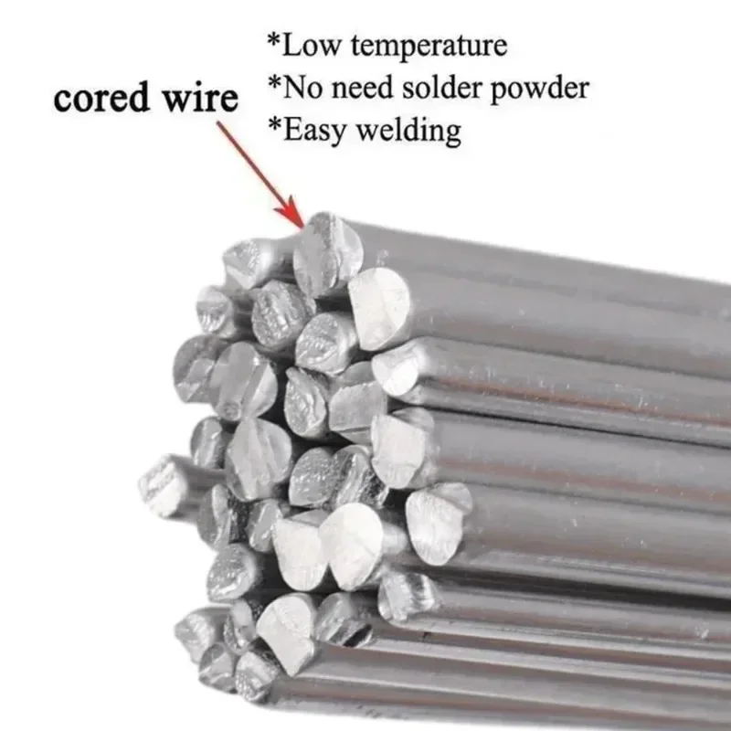 100/10Pcs Thin Welding Rods Low Temperature Easy Melt Solder Rod Stainless Steel Cored Wire Rod Weld Bar Repairing Agent Kits