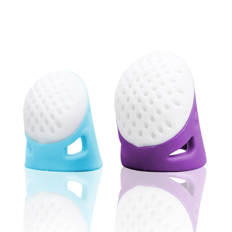 

1pc Sewing Thimbles Silicone Sewing Finger Tips Anti-slip Finger Cover Hollowed Protector Sleeve Hand Cross-stitch Sewing Tools