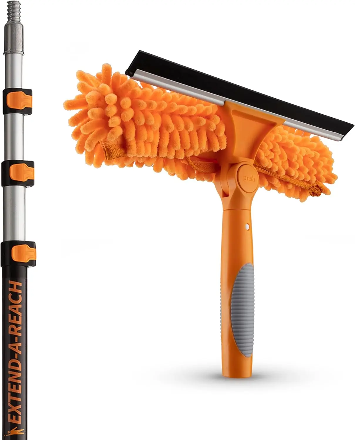 

Telescopic Window Cleaning Kit with Extension Pole for Indoor and Outdoor Use, Up to 20ft Reach