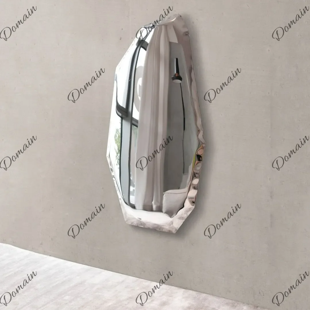 XX Modern Light Luxury Stainless Steel Mirror Designer Irregular Full-body Mirror Wall-mounted Special-shaped Decorative Mirror