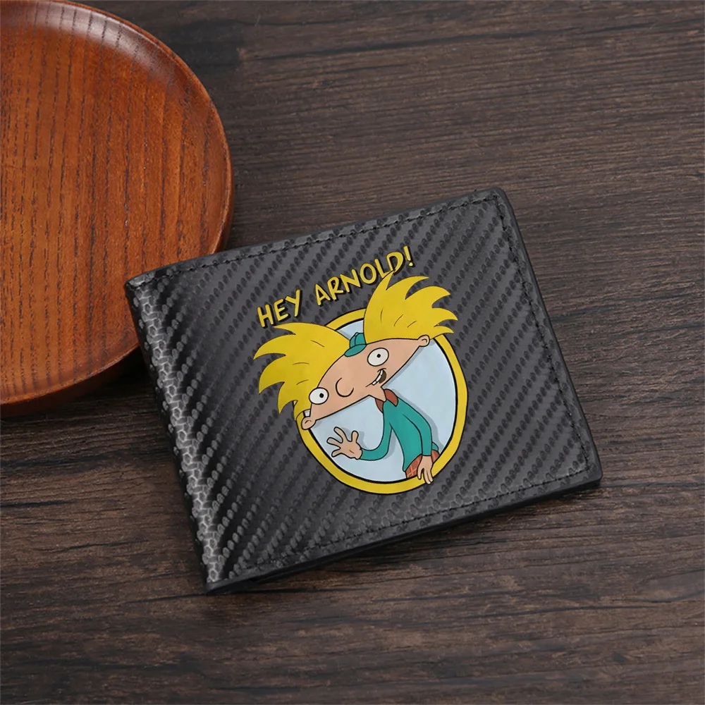 Blonde hair boy waving round frame Men's Wallets Simple Business Modern Stylish Printing Design Gifts For Father Boyfriend Chris