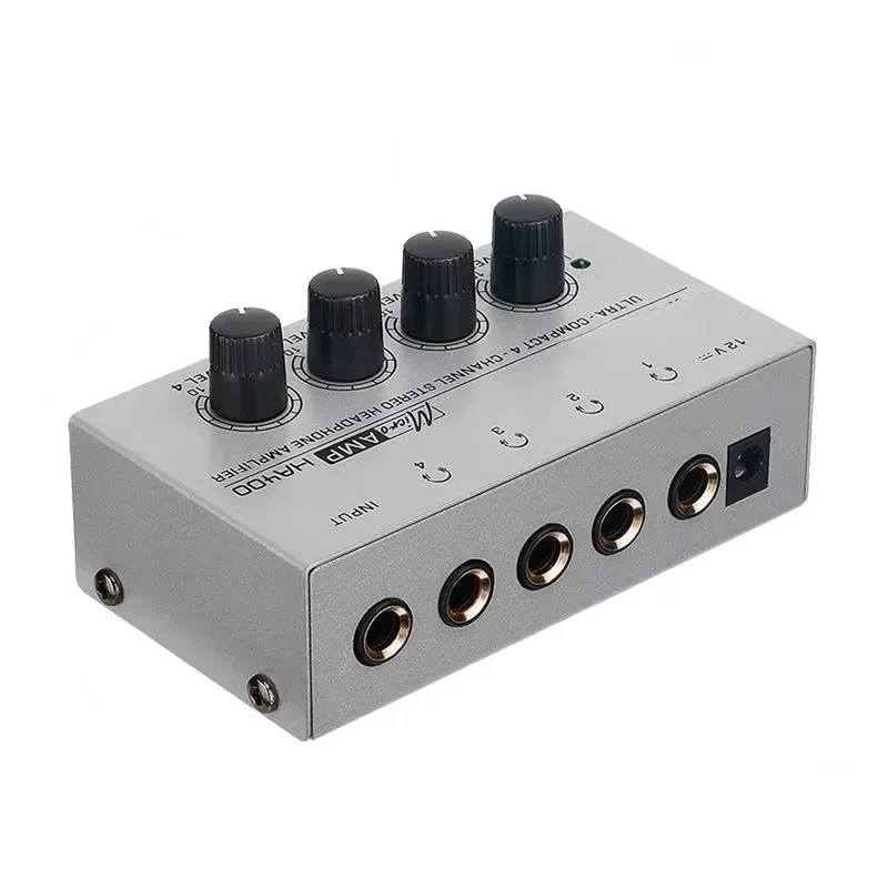 compact 4 Channel Audio Stereo Headphone amplifier for studio recording