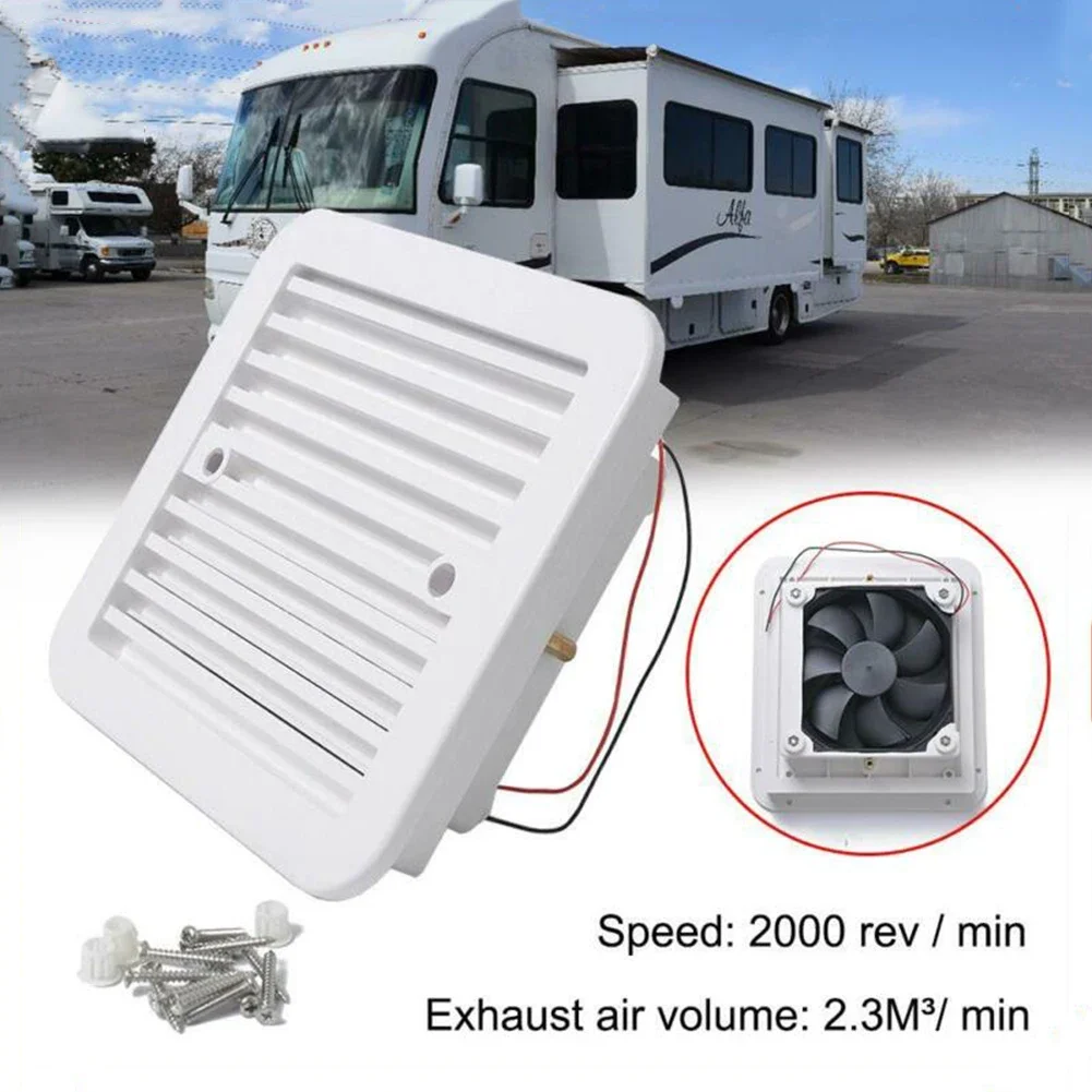 Ventilador de Ventilação de Escape Lateral Ventilador de ar Pequeno Caravana Autocaravana rv Camper Van Branco Cozinha wc