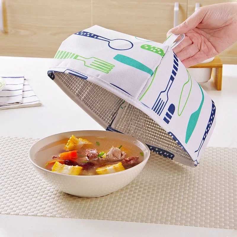 Dining Table Food Cover Dust Keeping Warm Cooking Tools Anti Fly Mosquito Hygiene Lid Folding Insulated Kitchen Accessories