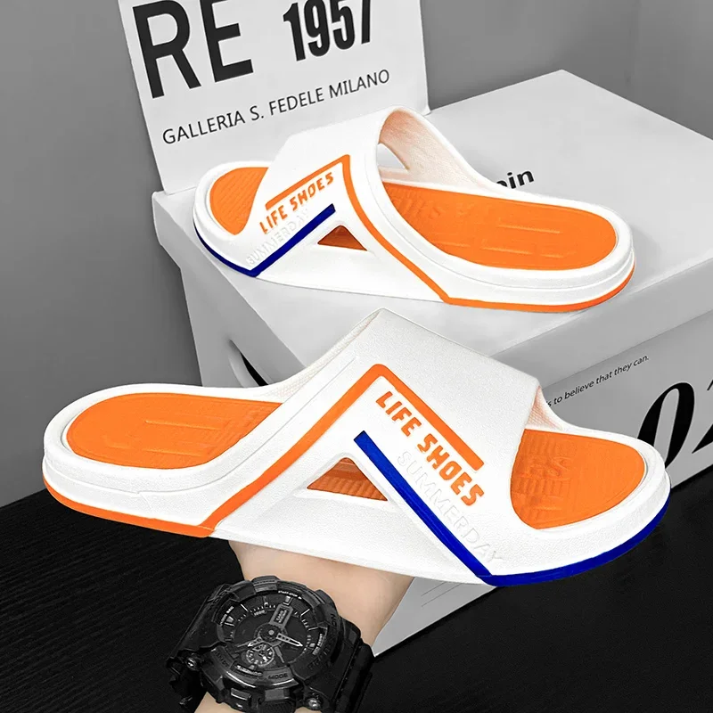 

Men's Summer Slippers Fashion Anti-slip EVA Soft Sole Slipper Outdoor Beach Flip Flops for Men Household Comfortable Shoes