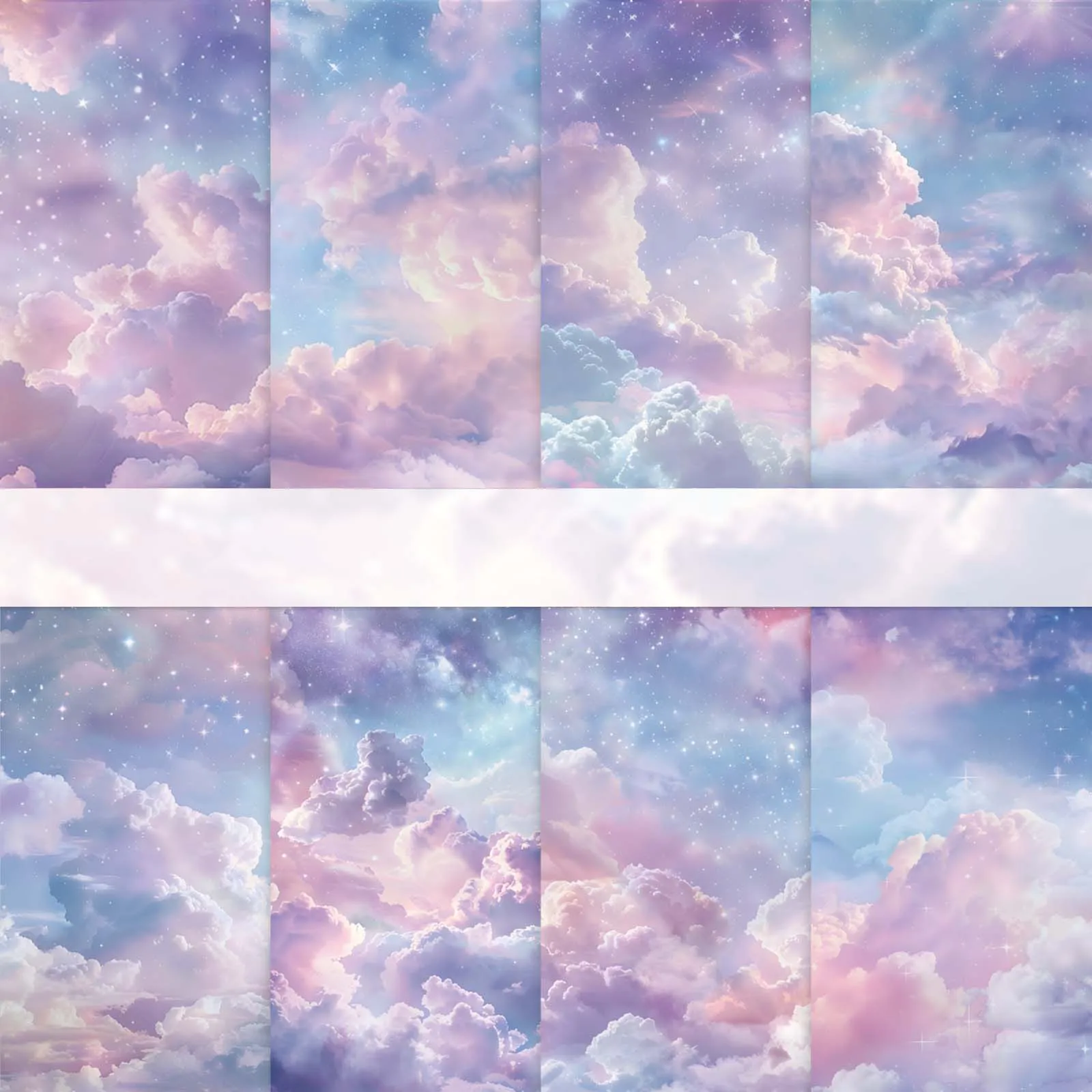 8 أوراق السماء موضوع DIY سكرابوكينغ ورقة الكولاج المواد لألبوم اليوميات اليدوية غير المرغوب فيه مجلة الإمدادات #1