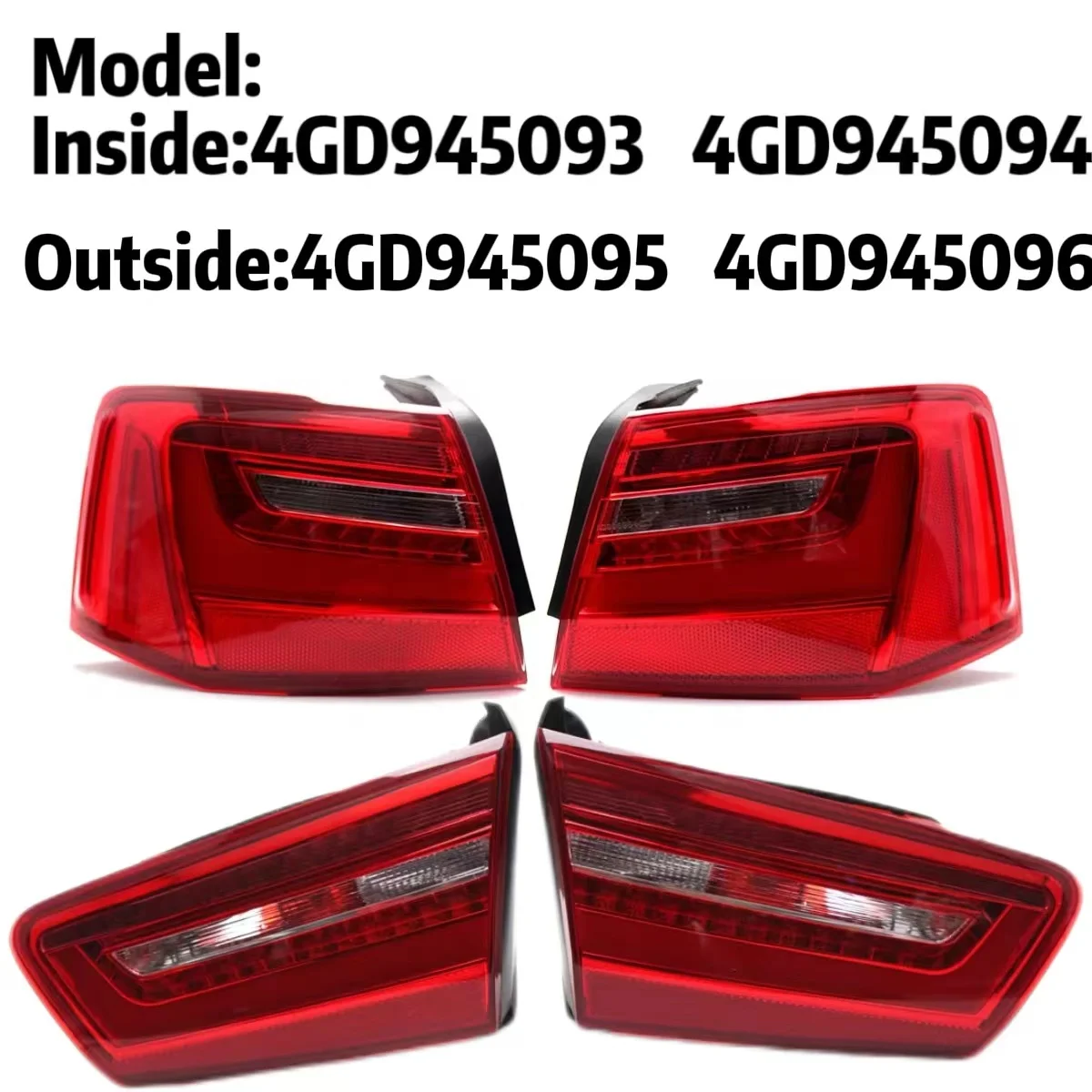 Led Automotive Rear Tail Light Brake Light Audi For A6 C7 2012-2016 4Gd945093 4Gd945094 Reverse Bumper Light Alarm Signal Light