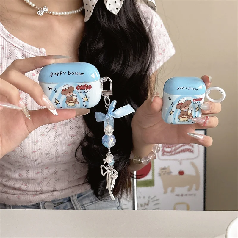 

Funny Cake Bear Headphone Case For Apple Airpods 4 3 2 Generation Cover with Charm Silicone Cute Cartoon Cases for Airpod Pro 2