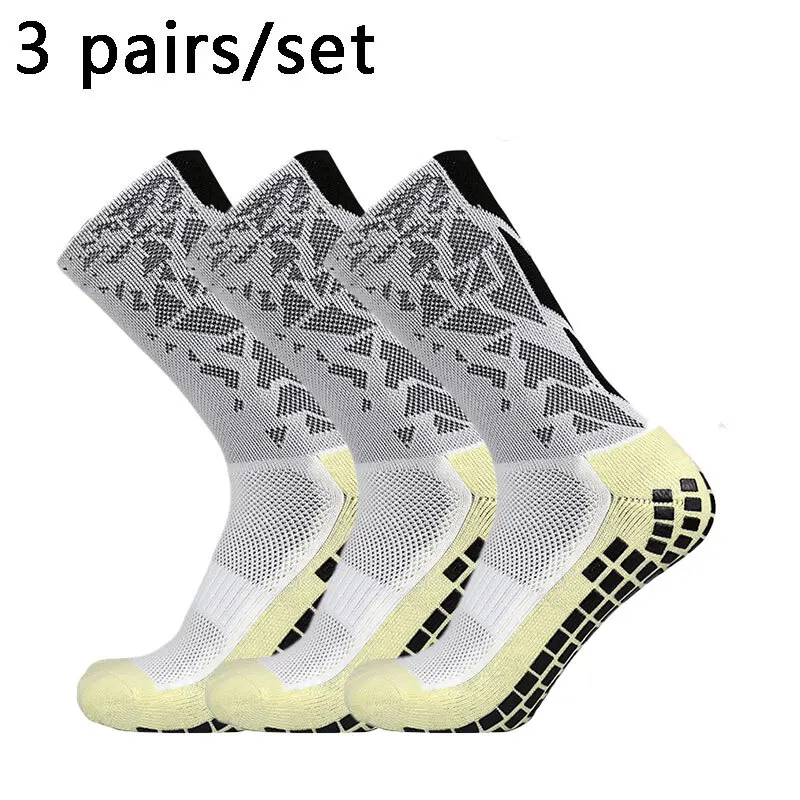 

3 pairs New 2024 Men Women Camouflage Soccer Socks Breathable Sports Silicone Anti Slip Grip Football Socks