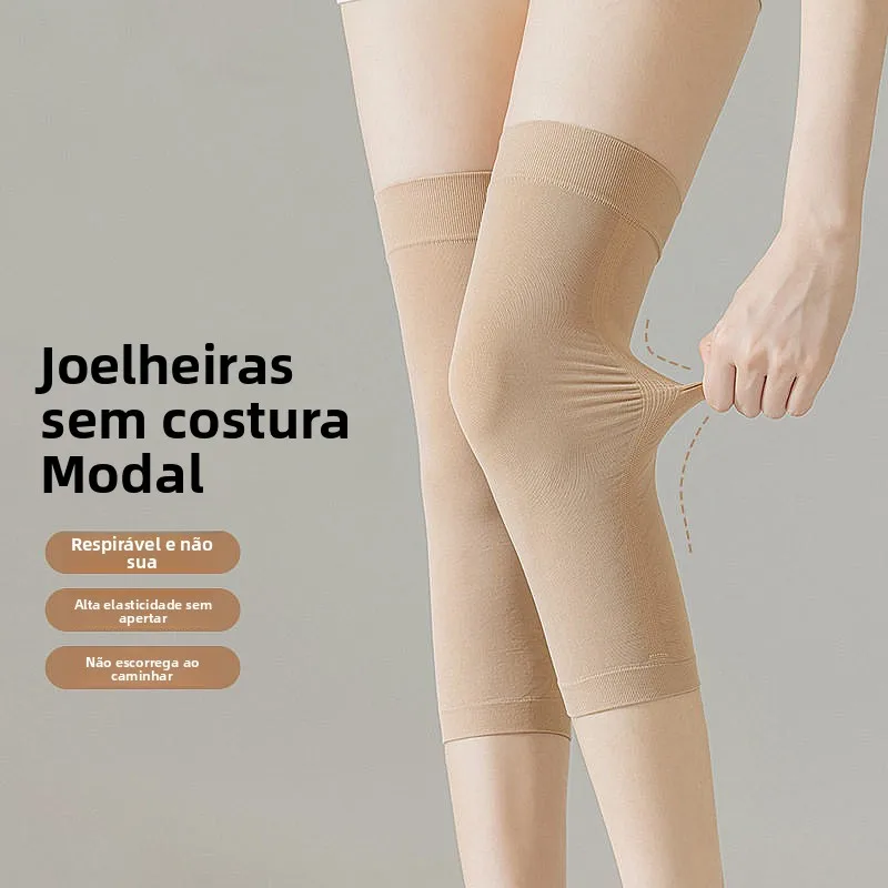軽量で通気性のあるモーダル膝パッド-女性用-スポーツ-ランニング-膝保護-エアコン付きの部屋用-シームレスレッグカバー
