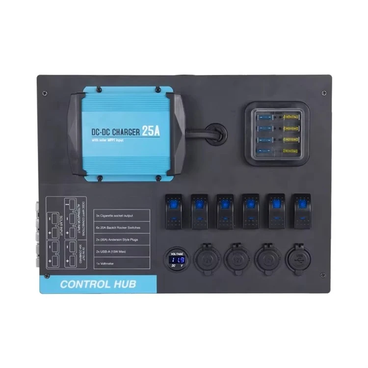 Carstel 12V Control Hub Aluminum Housing DC-DC Charger for 4WD RV Camping 1-Year Warranty Power System